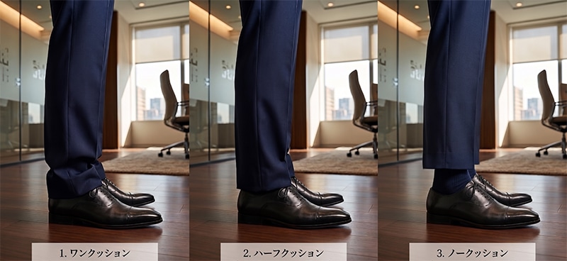 3. パンツ丈：足元をスマートに見せる「クッション」