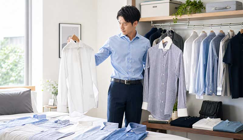 【色柄別】白・ブルーの王道から柄物まで！ノータイを格上げする正解コーデ術