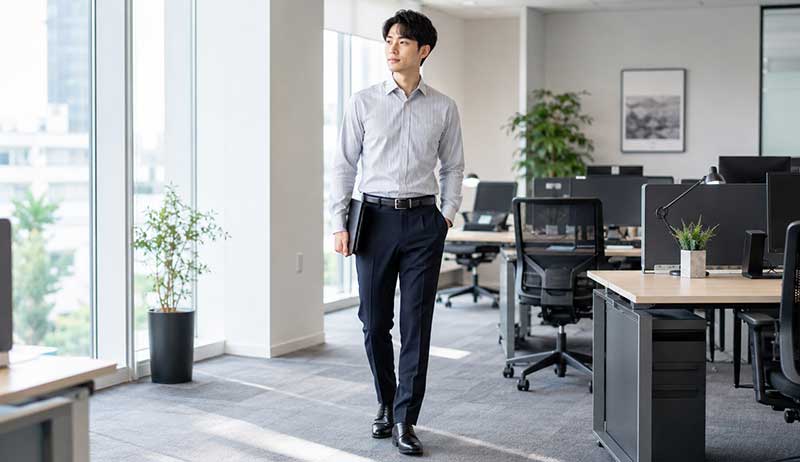 ストライプシャツはすっきり見せたい方におすすめ