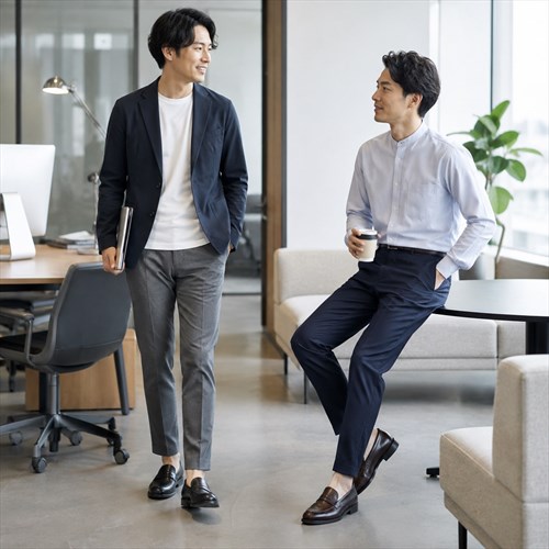 オフィスカジュアルに合うズボンは？職場で浮かないメンズパンツの選び方
