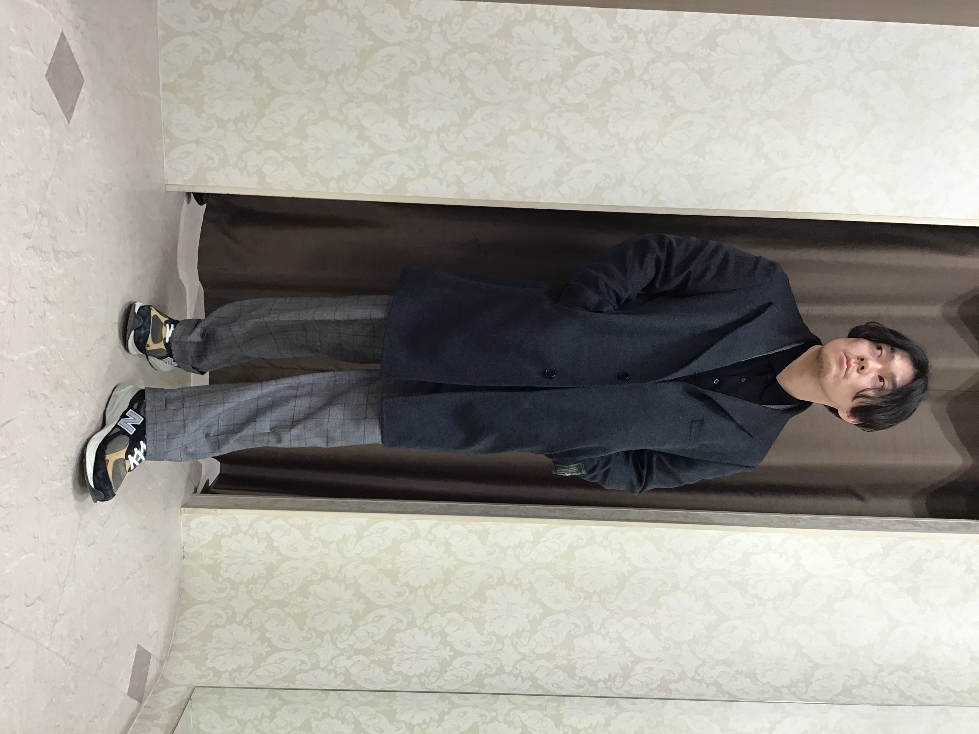 カシミヤ混ウールスタンドカラーコート税込64900円！【タカキュー平岡店】