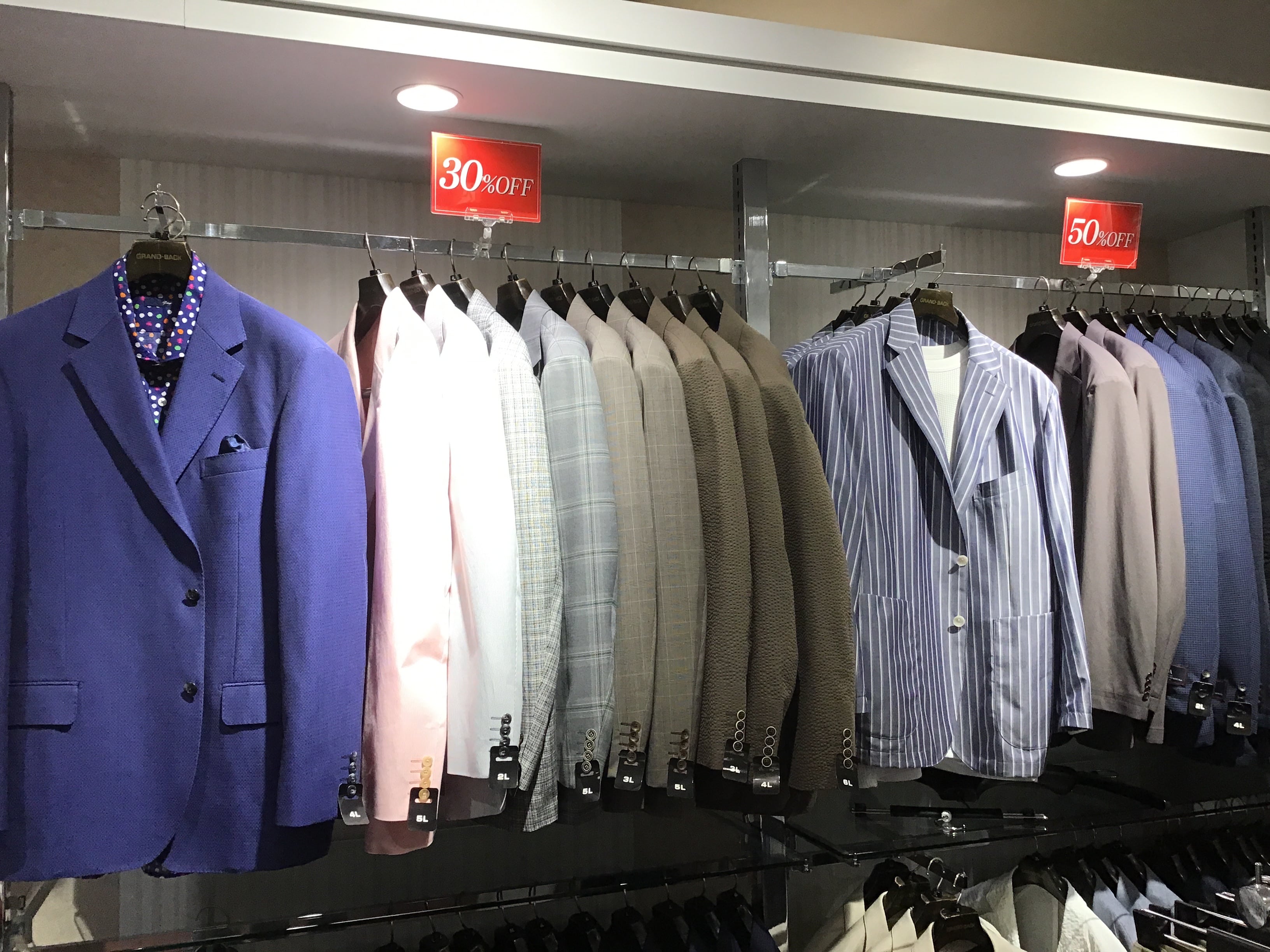 春夏物最大50％OFFのグランバーゲン開催中