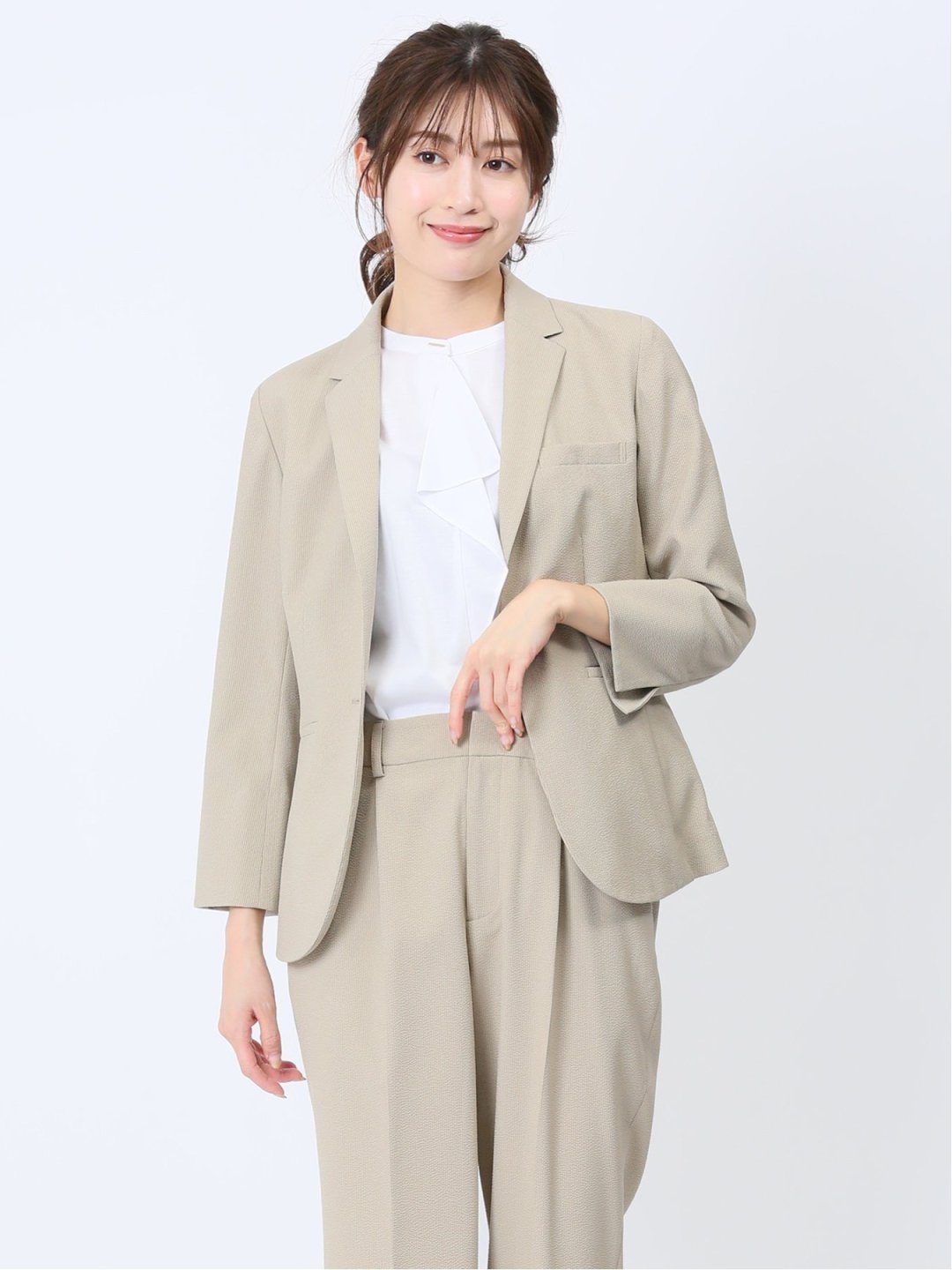 TAKA-Q(タカキュー) スーツパンツセット 7分袖ジャケット＋パンツ 紺