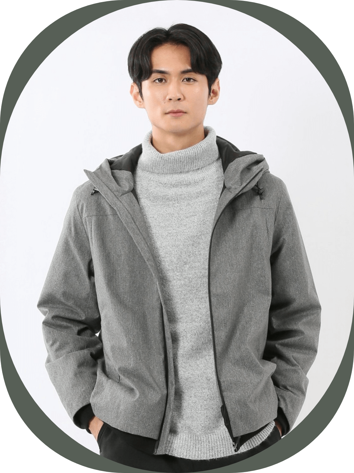 ALL WEATHER TEX ウール調 フーデット中綿ブルゾン