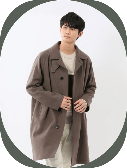 ウール100% リラクシング ステンカラーコート