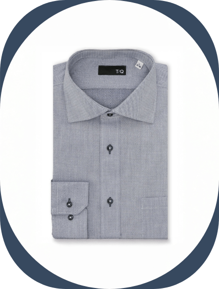 イージーアイロン ワイドカラー長袖シャツ