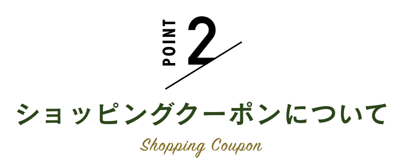 Point 2. ショッピングクーポンについて