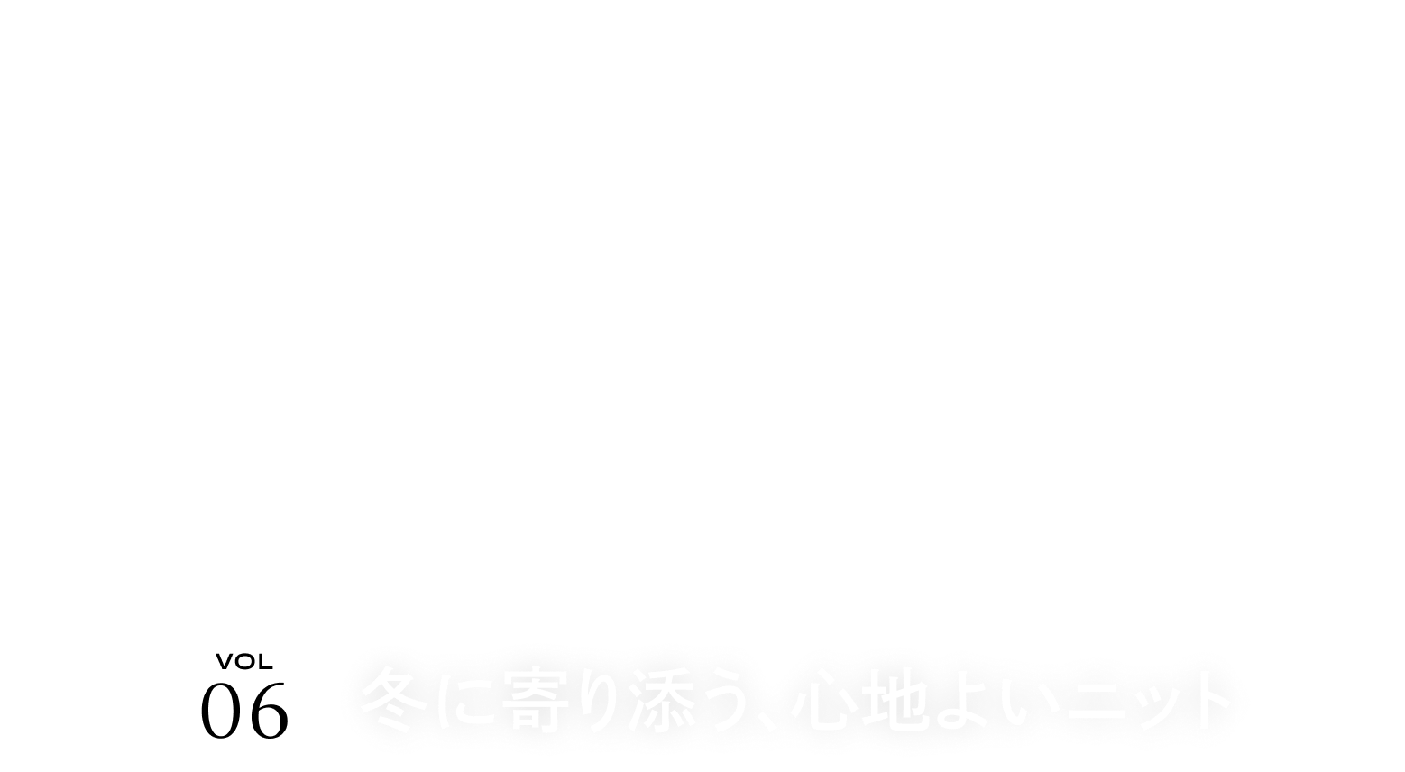 T/Q SELECTED ITEM INTRODUCTION PICK&WEAR VOL06 冬に寄り添う、心地よいニット