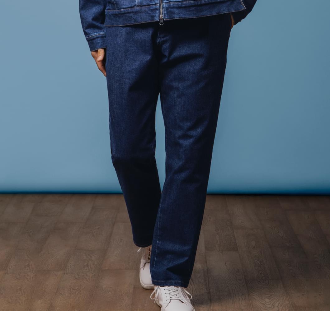 サイドジップデニムブルゾン デニムトラウザー