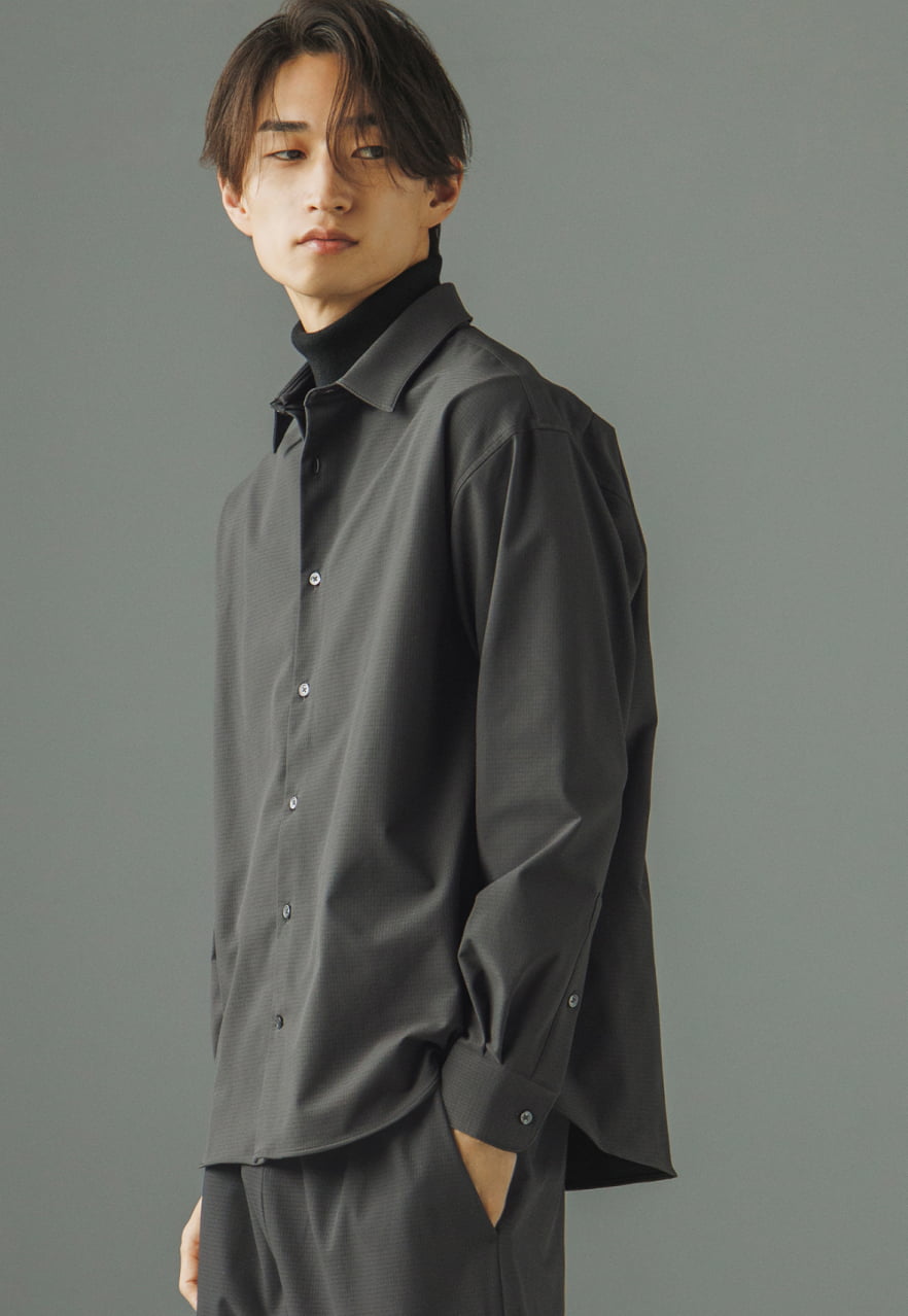 Shirt & Wide Straight Trousers